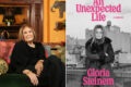 Feminist yazar ve aktivist Gloria Steinem'in kitaplarıyla birlikte bir portresi